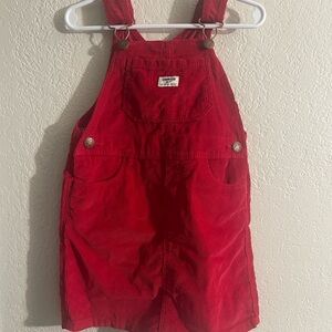 OshKosh B'gosh Vibrant Red Kids Overalls Dress